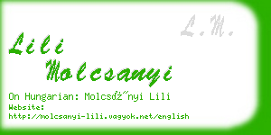 lili molcsanyi business card